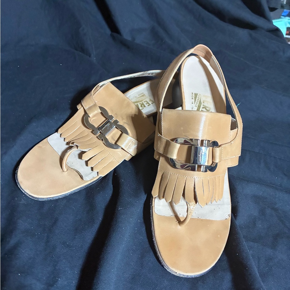 Salvatore Ferragamo Tan Leather Sandals
